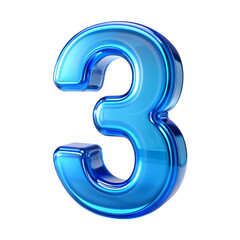 Naklejka premium number 3 made from neon light