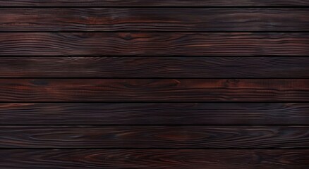 Obraz premium Dark brown wood texture, horizontal lines, seamless pattern, flat lay view of the surface of the dark wooden planks