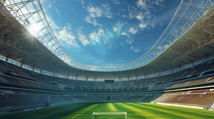 Wide Angle View of Soccer Stadium