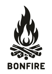 Bonfire SVG, Camping SVG, Flame SVG, Mountains SVG, Fire SVG, Bonfire Silhouette, Bonfire Clipart, Bonfire Art Print, Bonfire Cut file for Cricut, Campfire SVG