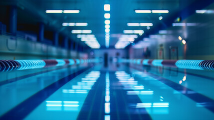 Empty Swimming Pool With Blue and White Lines