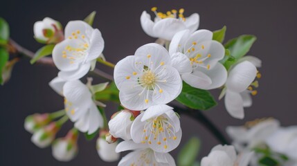The beautiful and stunning white flowers and buds bring happiness and delight with their visible petals pollen pistils and stamens