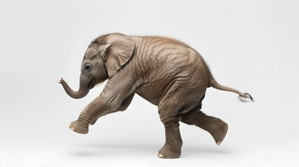 Obraz premium Adorable baby elephant walking. High-quality image for nature and animal lovers. Perfect for educational and entertainment use. AI