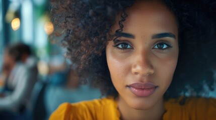 The close up picture of the african american female is working at the tech startup company inside the building, the tech startup company require funding, marketing, communication and teamwork. AIG43. - Powered by Adobe
