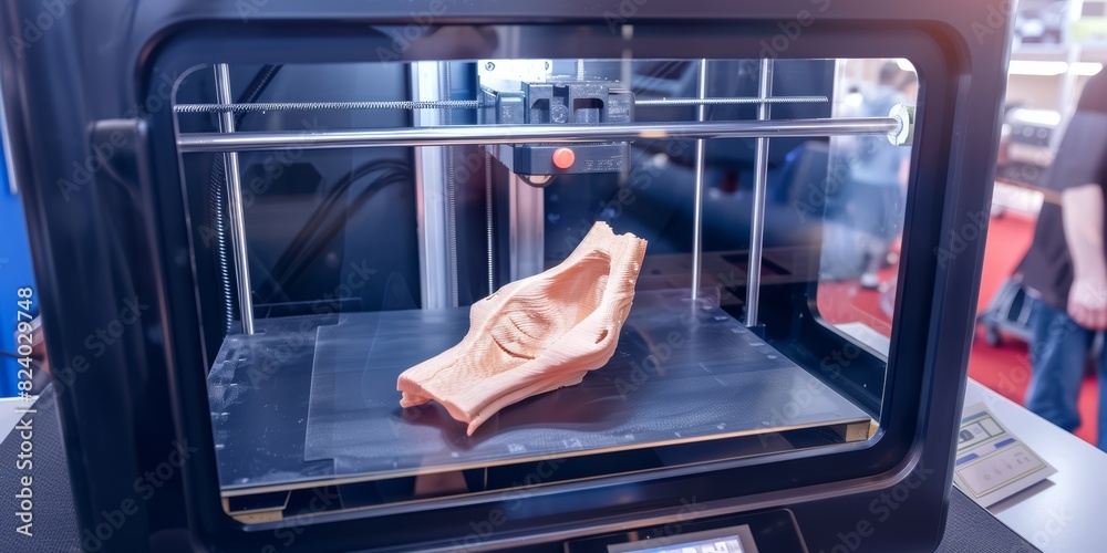 Aufkleber 3D Printing in Action: Innovative Technology in Modern Manufacturing, Creating a Prototype with Precision Engineering and Advanced Additive Printing Processes, Generative AI
