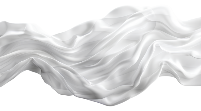 Floating elegant white fabric, cut out
