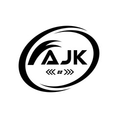 AJK letter logo Design. AJK Simple and modern monogram logo. AJK Abstract Alphabet vector Design.