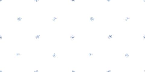 Vintage floral background. Seamless pattern for design and fashion prints. Flowers pattern with small white and blue flowers. Ditsy style.