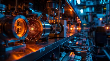 Fototapeta premium Describe a highenergy physics lab where researchers are conducting experiments to detect dark matter particles, Close up
