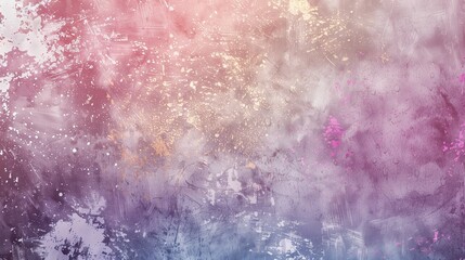 A grainy noise gray, white, pink, purple and gold background.