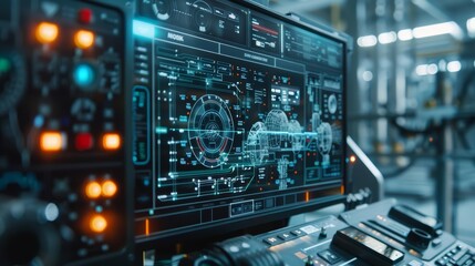 A closeup of a digital twin model on a computer screen