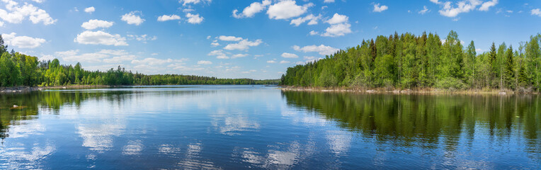 Hallangen lake panorama near Vårdslunda. Sweden