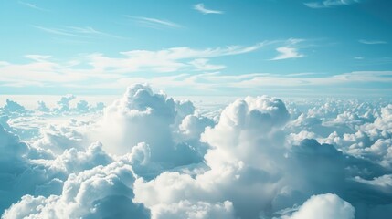 Texture of soft white clouds against a backdrop of blue sky