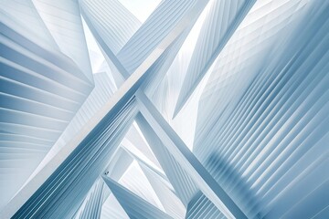 The image is a close up of a building with a lot of white lines and angles - Powered by Adobe