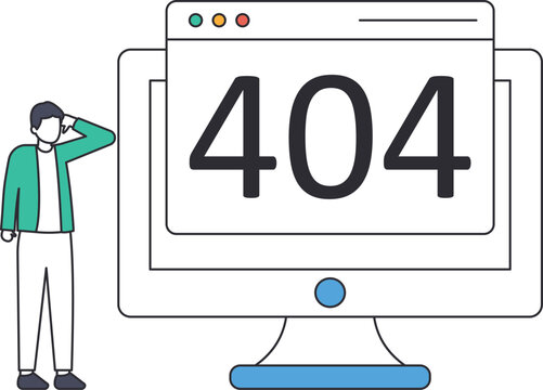 404 Error, software problem or system failure, security alert or hardware fault to be fixed, caution or error concept,
