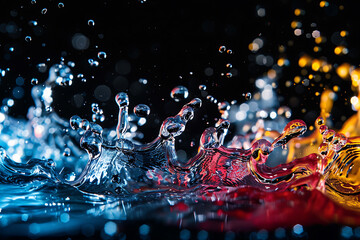 Colorful liquid shapes floating gracefully, creating a mesmerizing abstract pattern