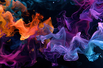 Colorful liquid shapes floating gracefully, creating a mesmerizing abstract pattern