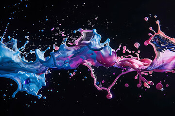 Colorful liquid shapes floating gracefully, creating a mesmerizing abstract pattern