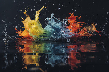 Colorful liquid shapes floating gracefully, creating a mesmerizing abstract pattern