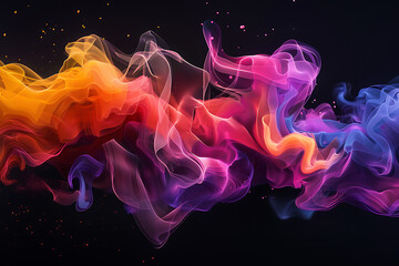 Obraz premium Colorful liquid shapes floating gracefully, creating a mesmerizing abstract pattern