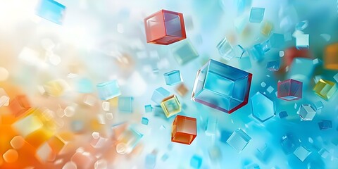 Colorful flying cubes add energy and vibrancy to creative projects visually. Concept Art & Design, Photography, Creativity