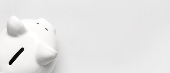 Piggy bank isolated on white background. Money saving concept