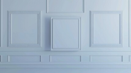 Classic empty wall frame mockup with a timeless white finish, offering a clean and crisp backdrop.