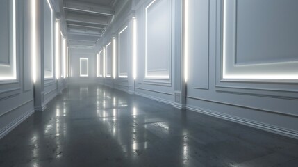 Obraz premium Classic empty wall frame mockup with a traditional design, offering timeless elegance.