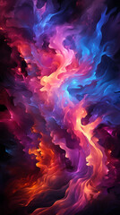 Fototapeta premium Vibrant Abstract Painting on Black Background