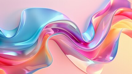Vibrant, flowing abstract waves on a pink background