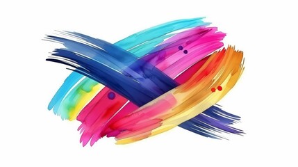 Vibrant watercolor brush strokes in abstract bird design