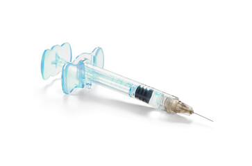 Empty syringe on white background