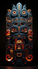 Totem Pole in Dark Room