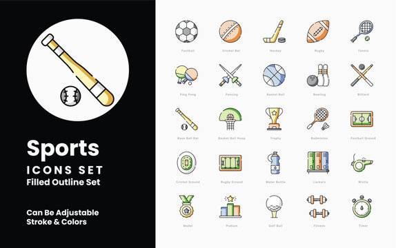 Sports icons collection. Set contains such Icons as Superstar, Prodigy, Trailblazer, Olympian, World Champion, GOAT, Icon, Sportsman, Sportswoman, and more