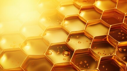 Obraz premium Abstract background with gold honeycomb