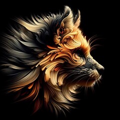 Naklejka premium A vivid digital illustration of a fox with swirling fiery patterns enhancing its wild and mystical essence.