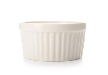 Ceramic white bowl on white background