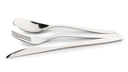 Beautiful cutlery on white background