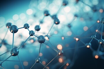 A close up of a bunch of small spheres that are connected to each other