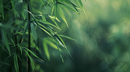 Bamboo leaves in a forest setting. Suitable for naturethemed designs, wildlife conservation campaigns, and educational materials on tropical habitats.