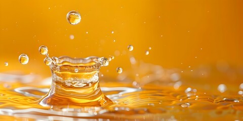 Macro shot of facial serum droplet with oily texture. Concept Macro Photography, Facial Serum, Droplet, Oily Texture, Skincare