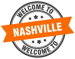 Welcome to Nashville stamp. Nashville round sign
