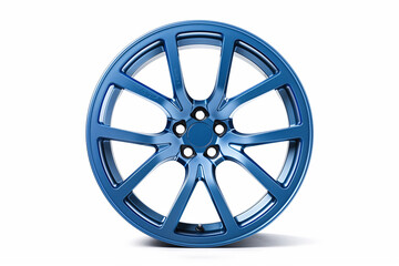 Obraz premium Blue Wheel on White Background