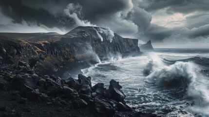 beautiful landscape with mountains and the sea