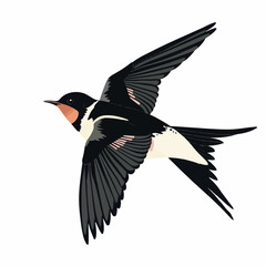 Swallow in cartoon, doodle style. Image for t-shirt, web, mobile apps and ui. Isolated 2d vector illustration in logo, icon, sketch style, Eps 10. AI Generative