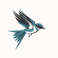 Swallow in cartoon, doodle style. Image for t-shirt, web, mobile apps and ui. Isolated 2d vector illustration in logo, icon, sketch style, Eps 10. AI Generative
