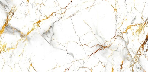 Marble texture, white background, ultra high definition image quality. White marble with golden veins and light gray lines
