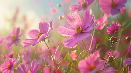 Stunning Pink Cosmos Flower Beauty