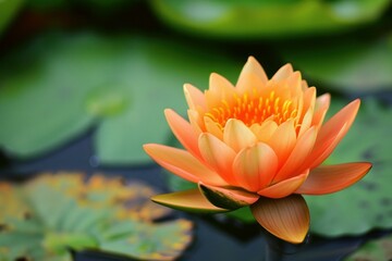 Aromatic Orange lotus. Water floral beauty. Generate Ai