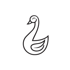 Goose in cartoon, doodle style . Image for t-shirt, web, mobile apps and ui. Isolated 2d vector illustration in logo, icon, sketch style, Eps 10, black and white. AI Generative